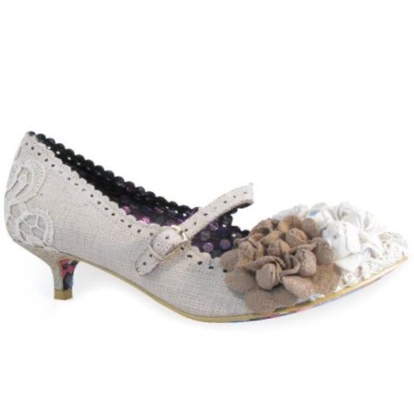 Irregular Choice Daisy Dayz cream kitten heels 39/8 - Picture 5 of 6